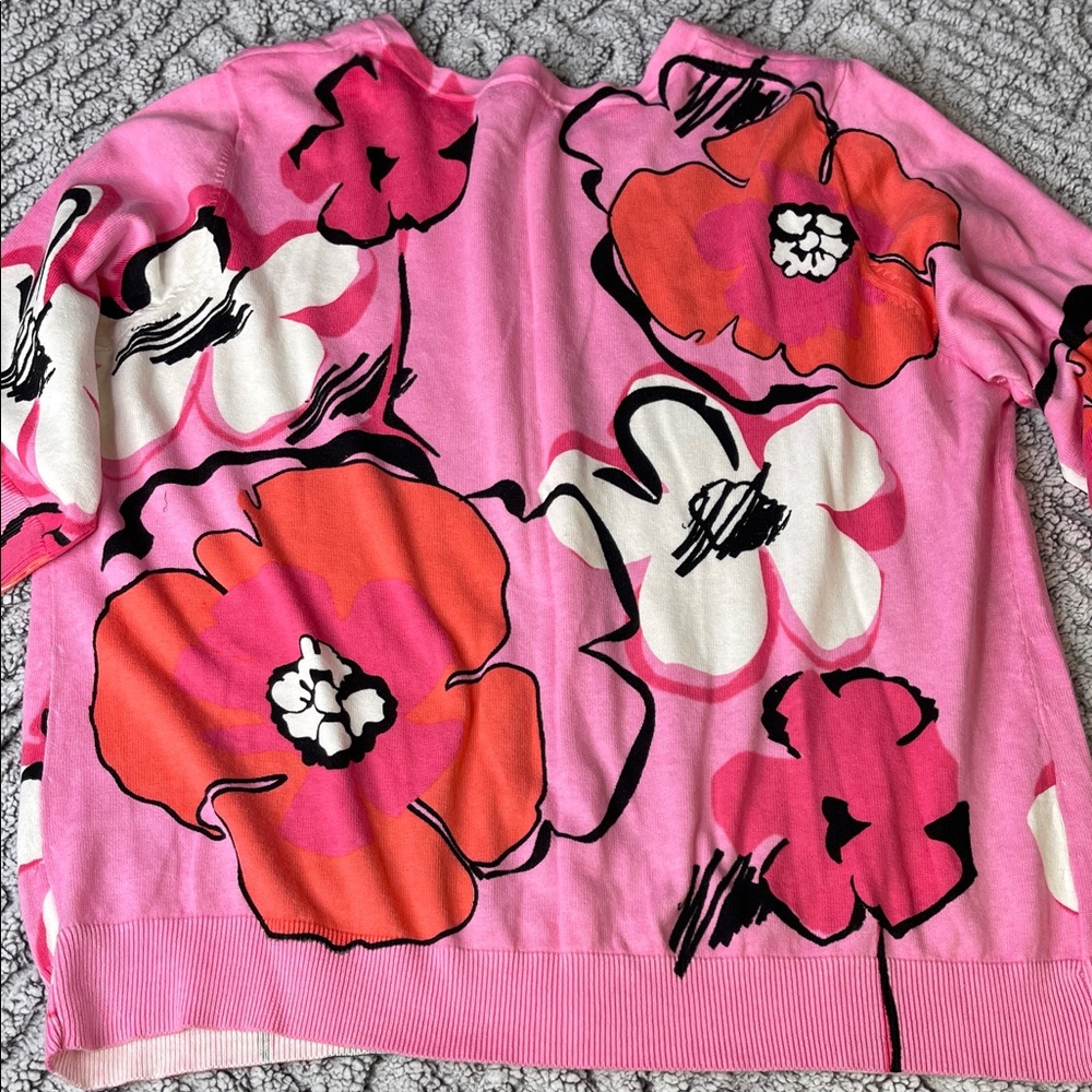 Designers Originals Pink and Orange Floral Cardigan - Picture 5 of 6